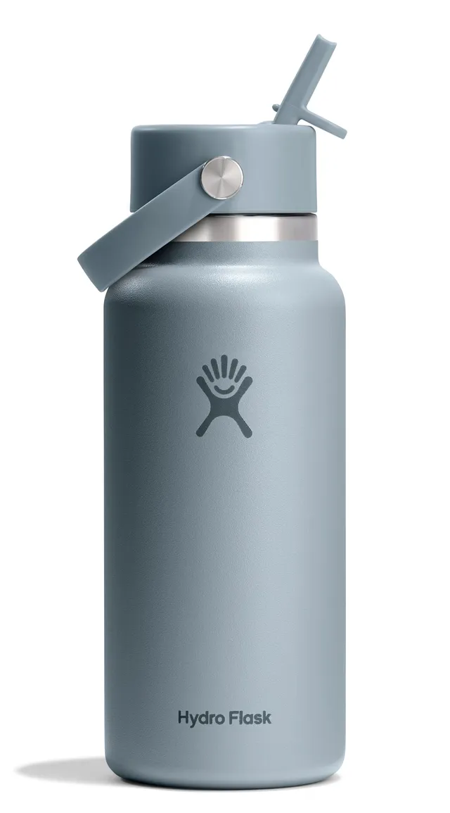 hydro-flask-32-oz-wide-mouth-water-bottle-with-flex-straw-lid-shale-gray image 1