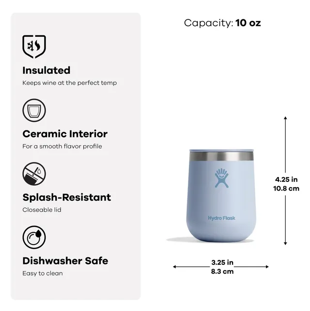 hydro-flask-10-oz-wine-glass-ceramic-stemless-wine-tumbler-unbreakable-with-lid- image 1
