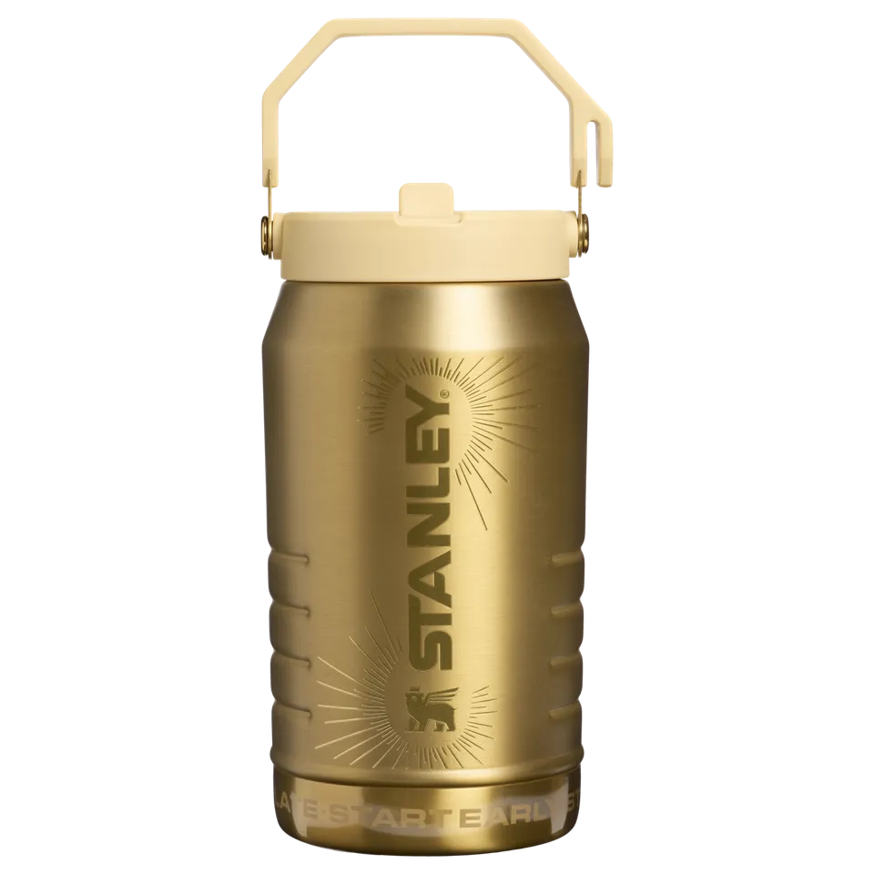stanley-1913-messi-x-stanley-iceflow-flip-straw-jug-64-oz-gold-finish-insulated- image 1