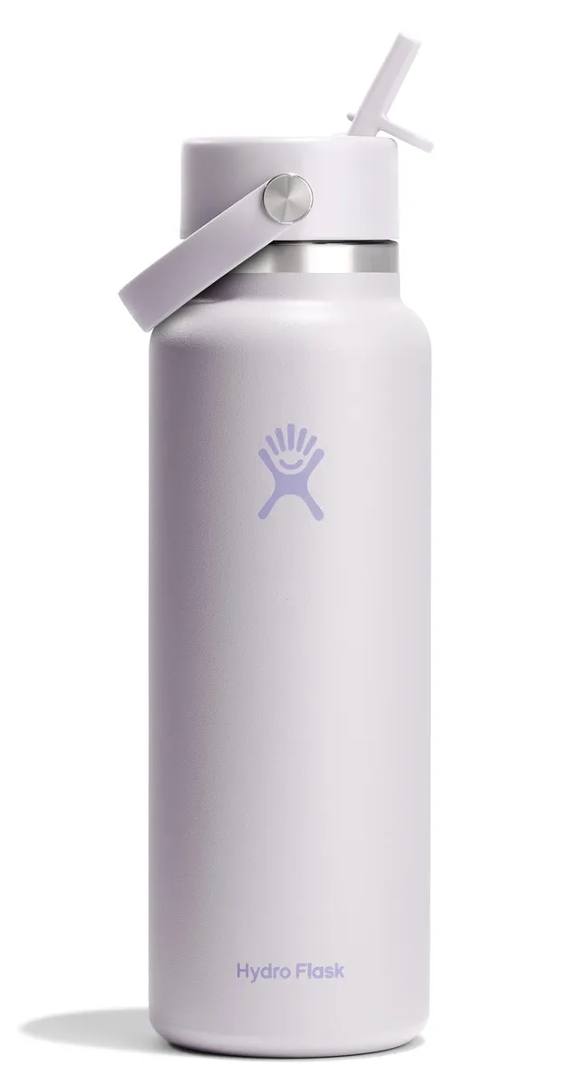 hydro-flask-40-oz-wide-mouth-water-bottle-with-flex-straw-cap-cloud-pink-insulat image 1