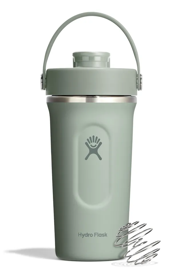 hydro-flask-24-oz-insulated-shaker-bottle-agave-green-leakproof-protein-mixer image 1