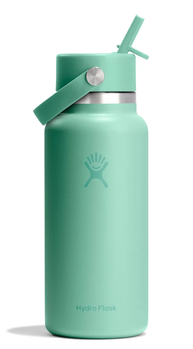 hydro-flask-32-oz-wide-mouth-water-bottle-with-flex-straw-lid-mermaid-green image 1