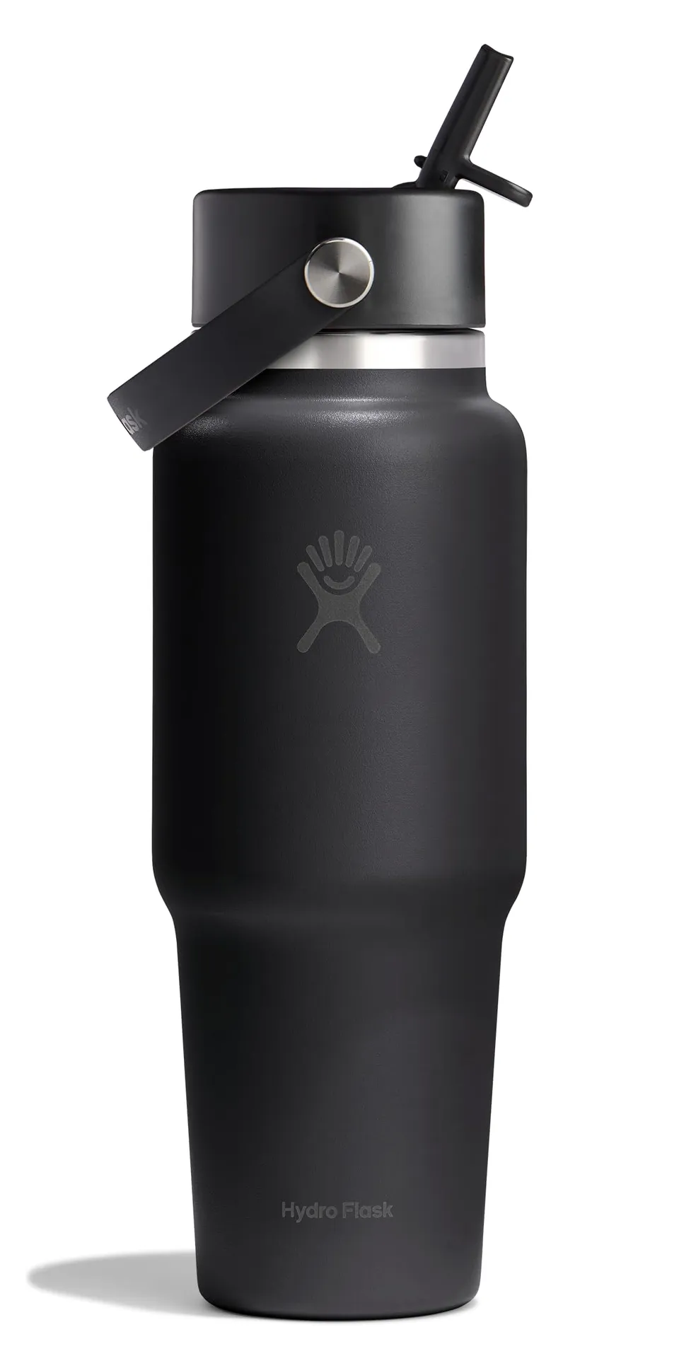 hydro-flask-32oz-wide-mouth-flex-straw-bottle-tonal-black-cupholder-compatible image 1