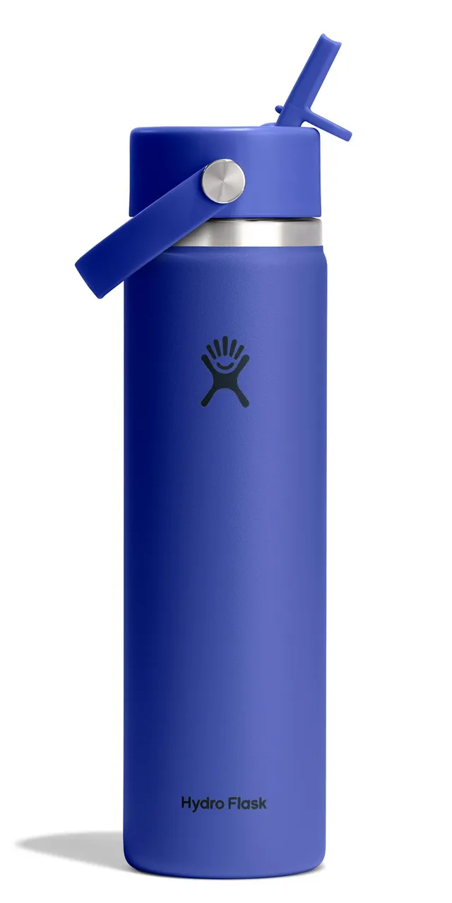 hydro-flask-24oz-wide-mouth-bottle-with-flex-straw-cap-capri-blue-tempshield-ins image 1