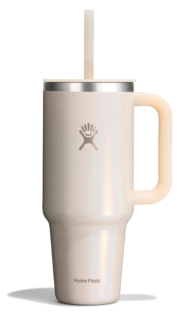 hydro-flask-40-oz-travel-tumbler-with-handle-lid-and-straw-glimmer-cream image 1