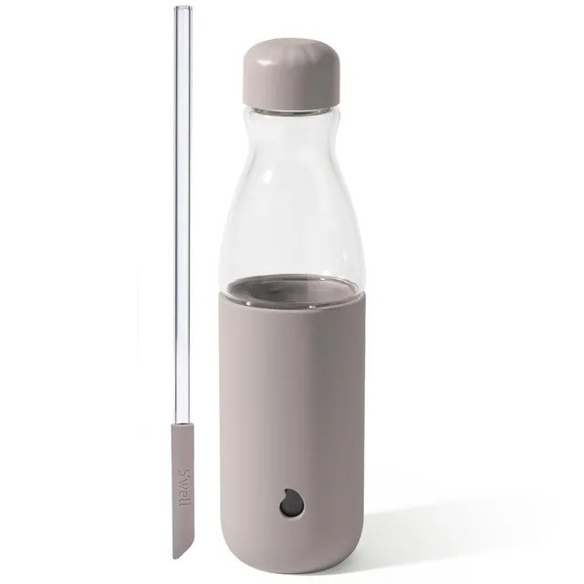 s-well-glass-original-water-bottle-with-straw-18oz-lunar-grey-borosilicate-glass image 1