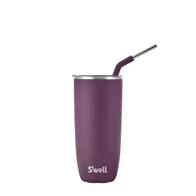s-well-stainless-steel-tumbler-with-straw-and-slide-open-lid-24-oz-plum-triple-l image 1