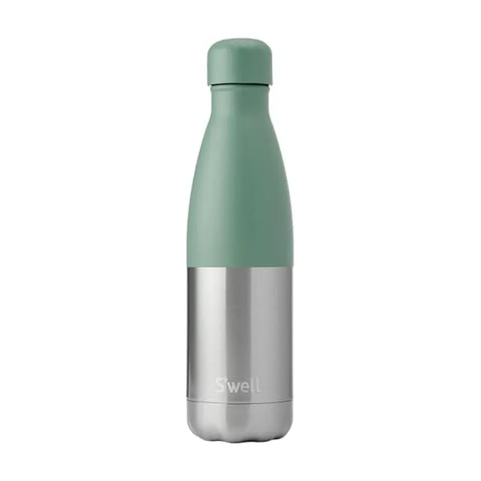 s-well-stainless-steel-water-bottle-17oz-matcha-silver-lining image 1