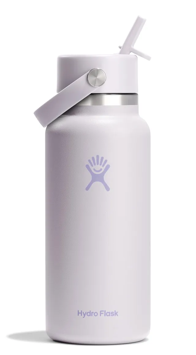 hydro-flask-32-oz-wide-mouth-water-bottle-with-flex-straw-lid-sea-cloud-pink image 1
