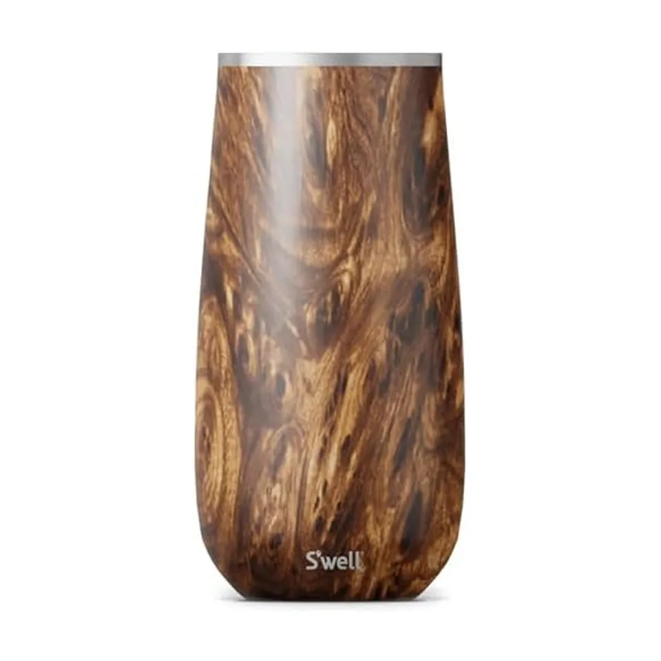 s-well-stainless-steel-champagne-flute-6oz-teakwood-triple-layered-vacuum-insula image 1