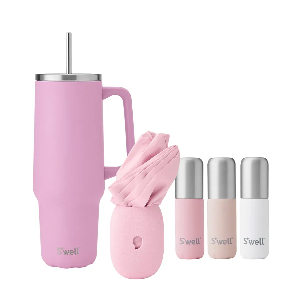 s-well-perfectly-pink-bundle-travel-bottle-set-40oz-tumbler-xl-and-droplet-tote image 1