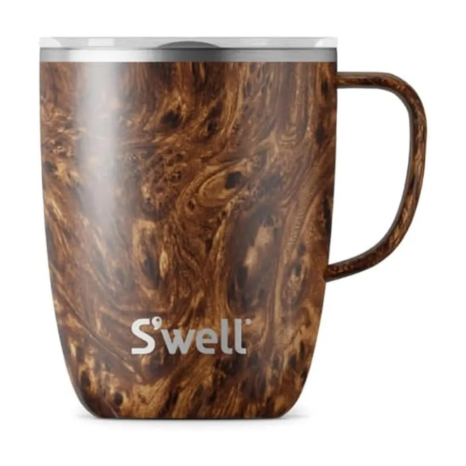 s-well-12oz-stainless-steel-mug-with-handle-teakwood image 1