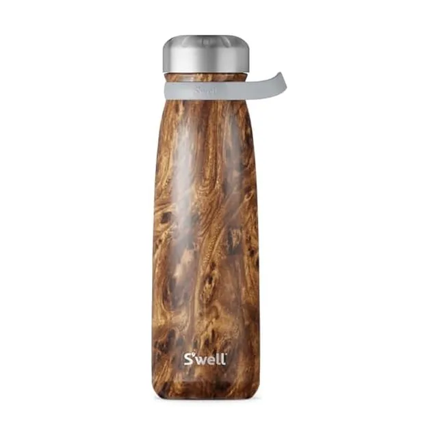 s-well-stainless-steel-traveler-with-handle-40oz-teakwood image 1