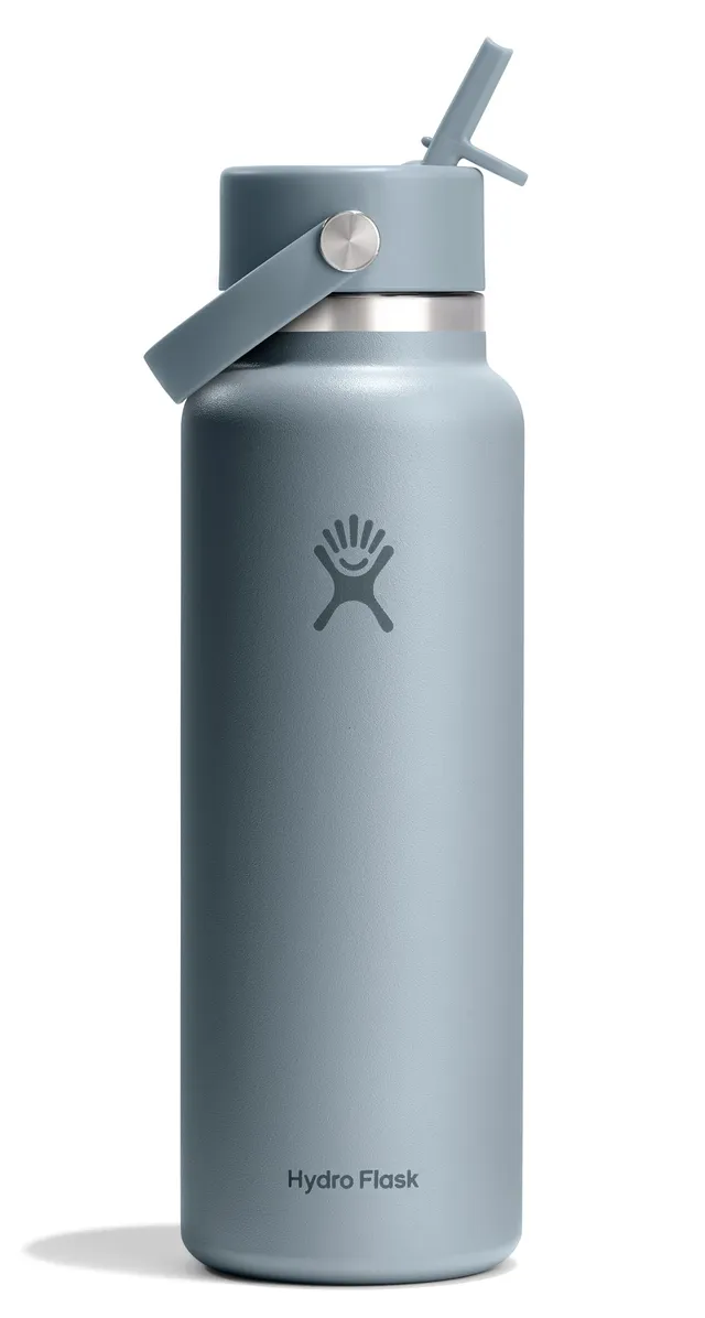 hydro-flask-40-oz-wide-mouth-water-bottle-with-flex-straw-lid-shale-gray image 1