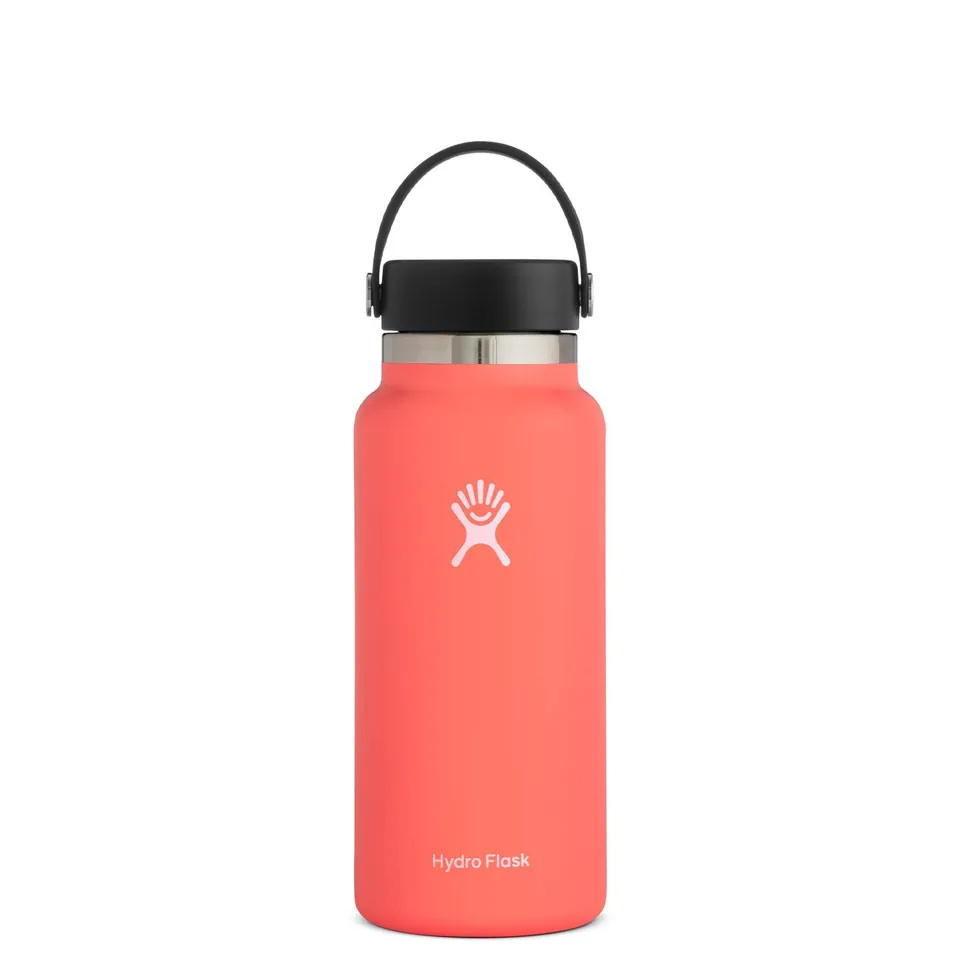 hydro-flask-32-oz-wide-mouth-2-0-water-bottle-with-flex-cap-hibiscus-stainless-s image 1