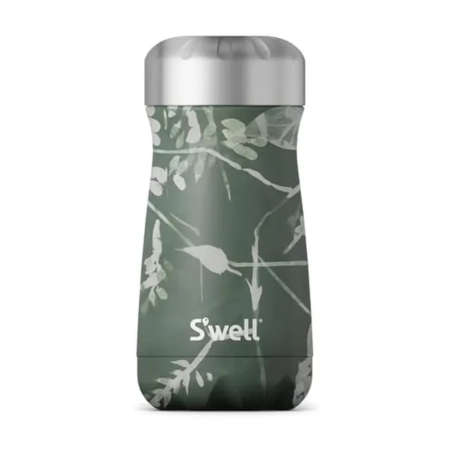 s-well-stainless-steel-traveler-12oz-green-foliage-triple-layered-vacuum-insulat image 1