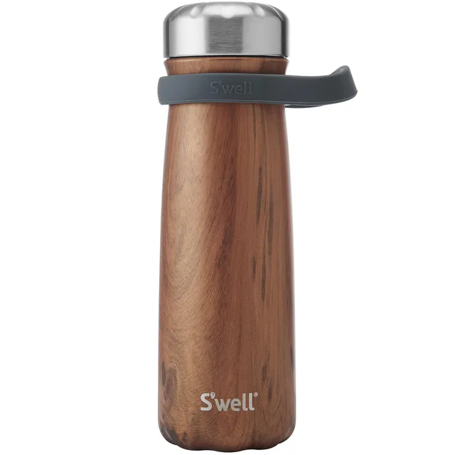 s-well-stainless-steel-traveler-with-handle-24oz-teakwood-triple-layered-vacuum- image 1