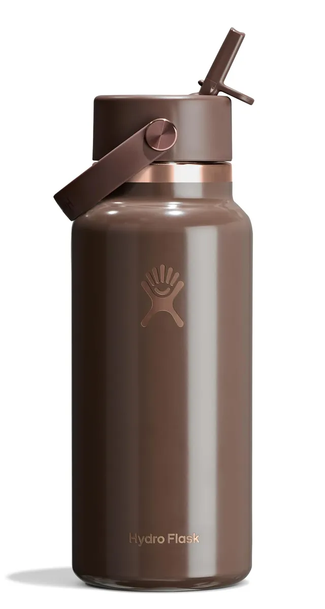 hydro-flask-32-oz-wide-mouth-water-bottle-with-flex-straw-lid-chocolate-rose-gol image 1