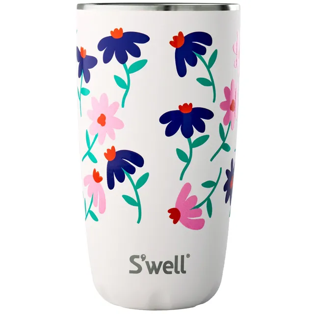 s-well-stainless-steel-tumbler-with-slide-open-lid-18oz-navy-daisy-triple-layere image 1