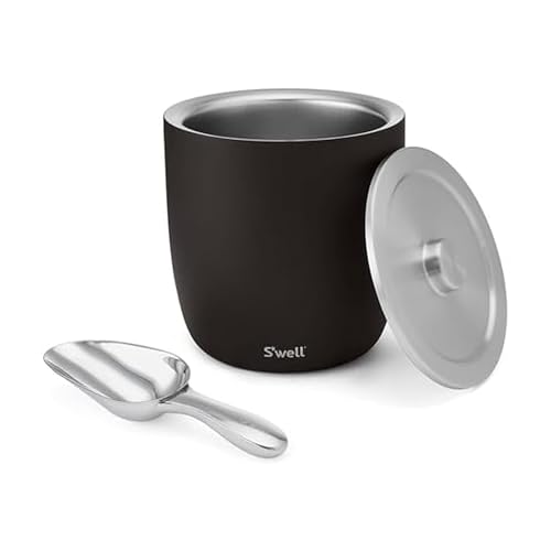 s-well-stainless-steel-ice-bucket-xl-100oz-onyx-with-lid-and-scoop-vacuum-insula image 6