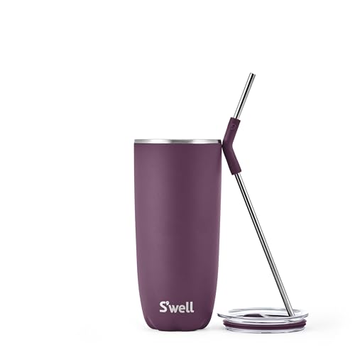 s-well-stainless-steel-tumbler-with-straw-and-slide-open-lid-24-oz-plum-triple-l image 7