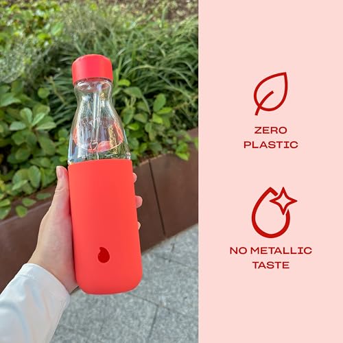 s-well-glass-original-water-bottle-with-straw-18oz-radiant-coral-borosilicate-gl image 8