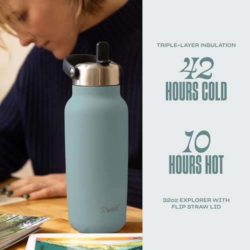 s-well-explorer-32oz-recycled-stainless-steel-bottle-with-flip-straw-lid-eucalyp image 6