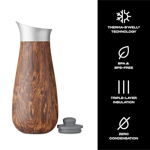 s-well-stainless-steel-carafe-with-silicone-lid-1-5l-teakwood image 8