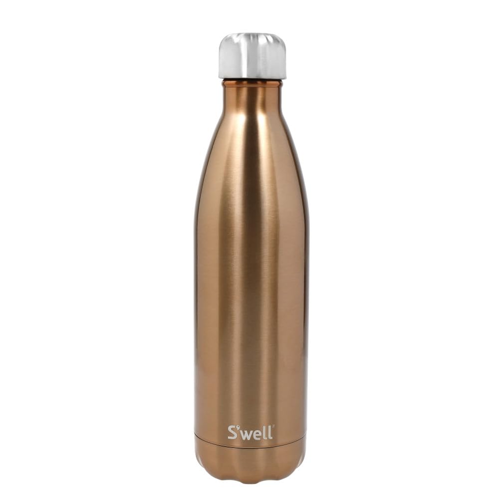 s-well-stainless-steel-reusable-water-bottle-750ml-pyrite-triple-insulated-leak- image 1