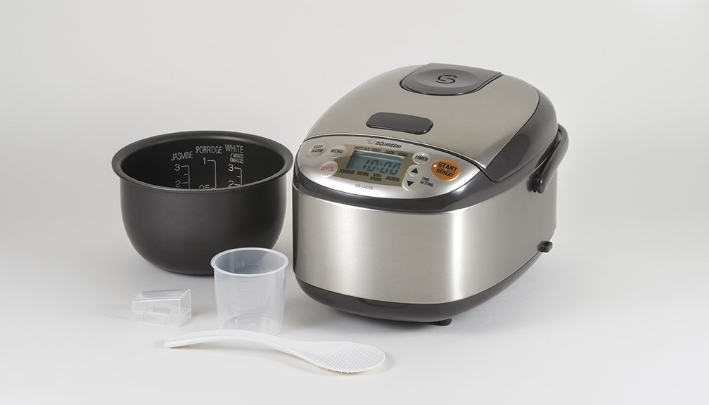 zojirushi-micom-3-cup-rice-cooker-warmer-ns-lhc05-stainless-dark-brown image 3