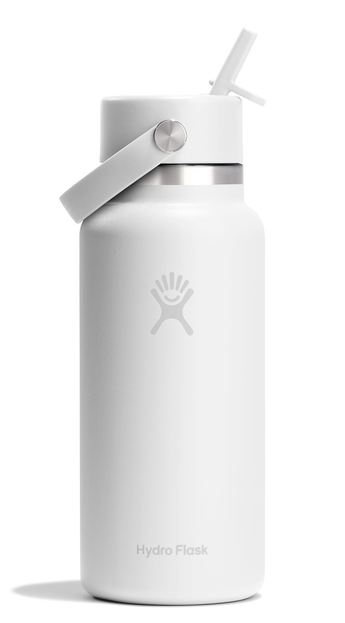 hydro-flask-32-oz-wide-mouth-water-bottle-with-flex-straw-lid-tonal-white image 1