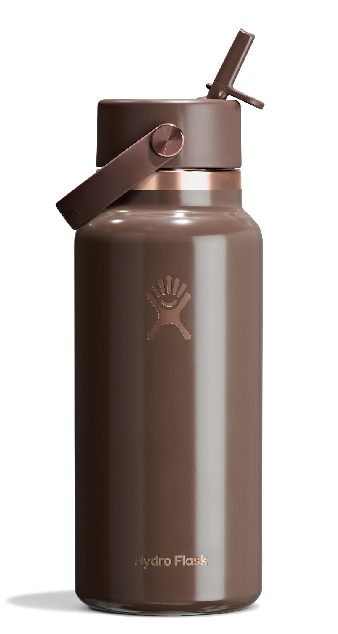 hydro-flask-32-oz-wide-mouth-water-bottle-with-flex-straw-lid-chocolate-rose-gol image 1