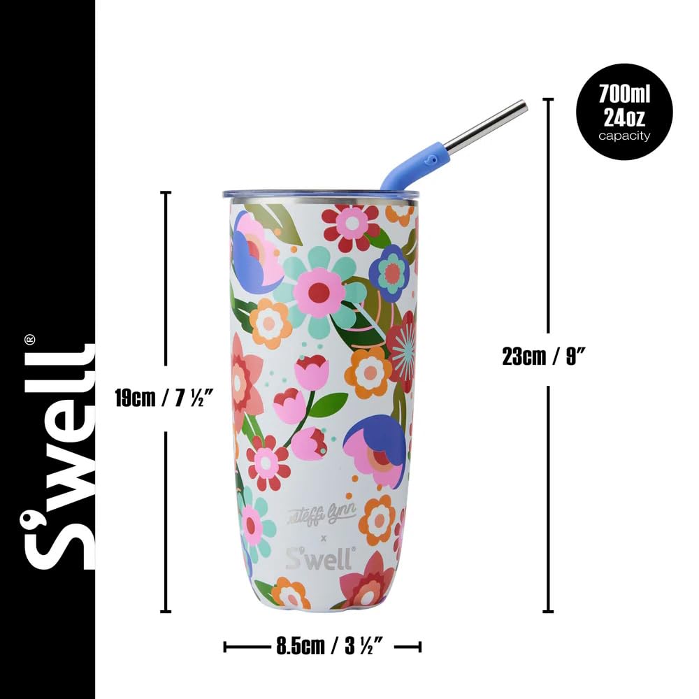 s-well-x-steffi-lynn-stainless-steel-tumbler-with-straw-700ml-artist-collab image 5