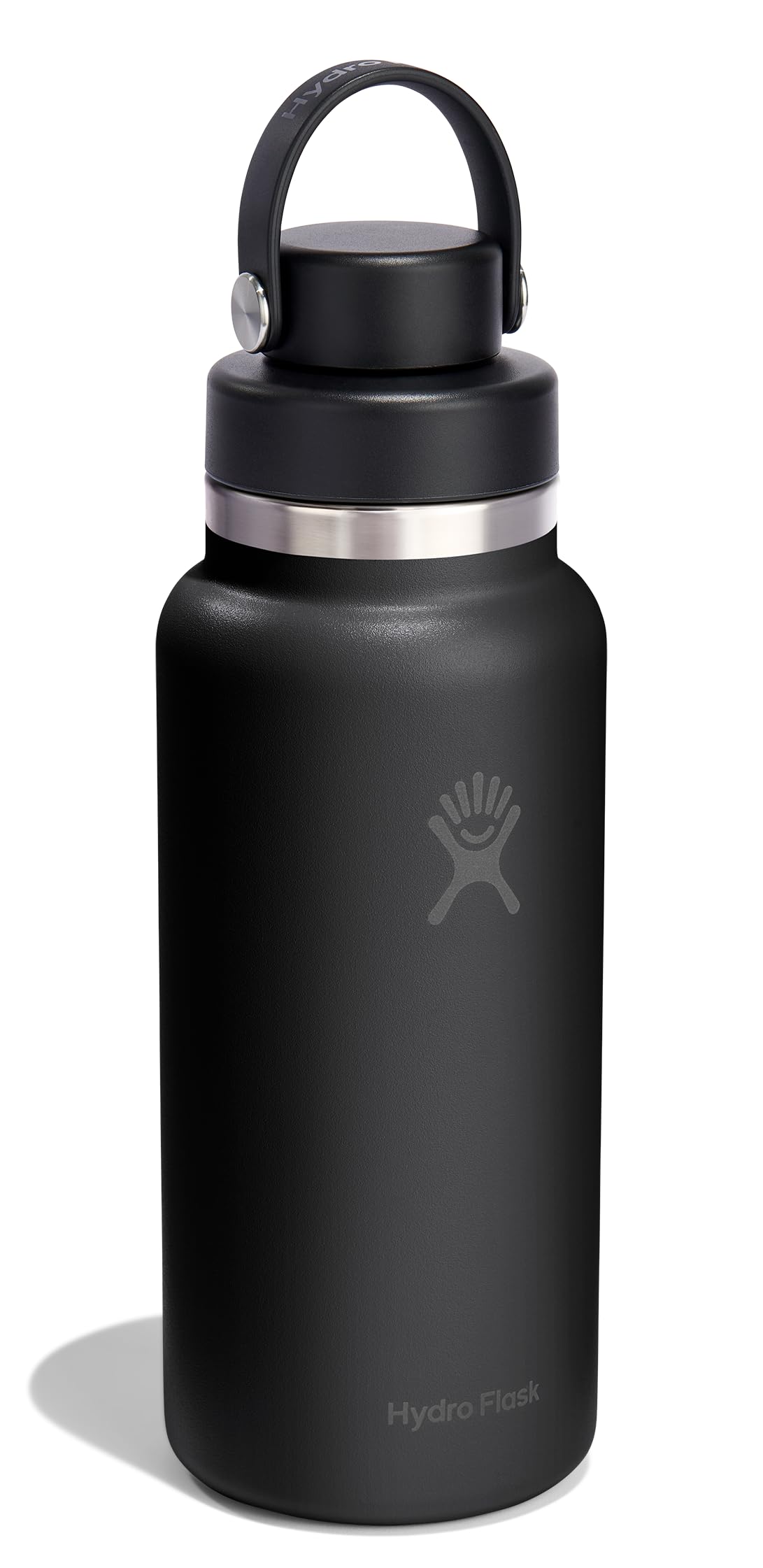hydro-flask-wide-mouth-water-bottle-with-flex-chug-cap-32-oz-tonal-black image 2