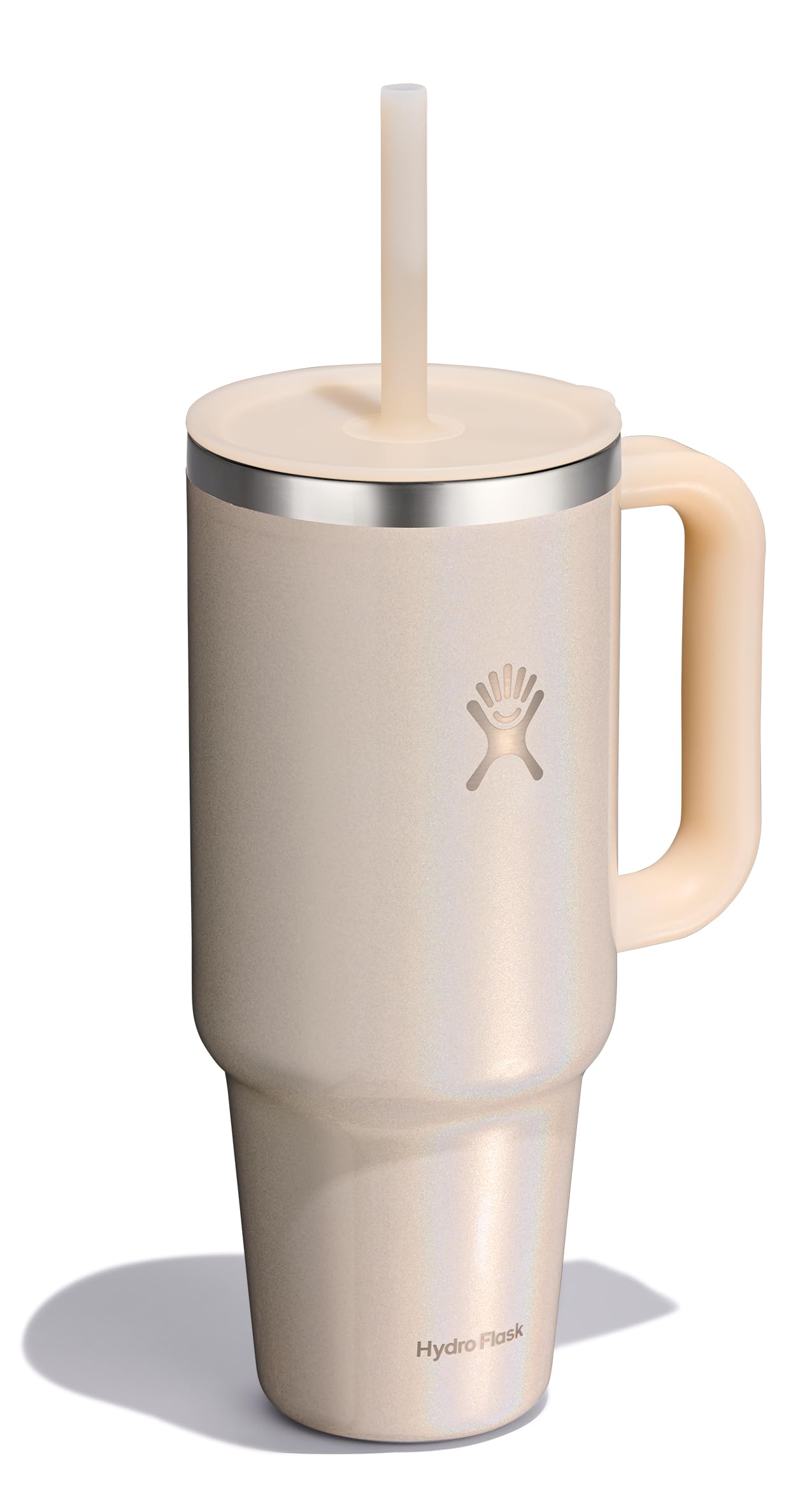 hydro-flask-40-oz-travel-tumbler-with-handle-lid-and-straw-glimmer-cream image 2