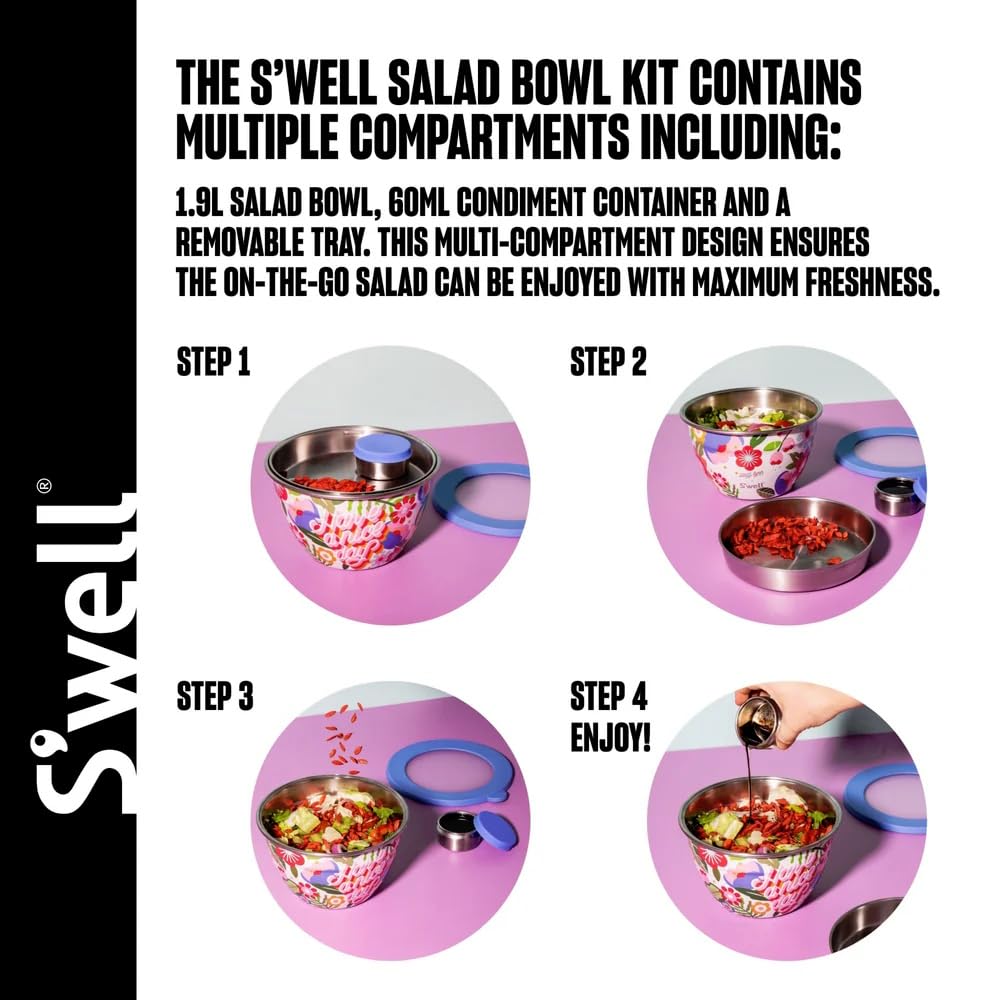 s-well-x-steffi-lynn-salad-bowl-kit-1-9l-stainless-steel-leakproof-with-60ml-con image 2