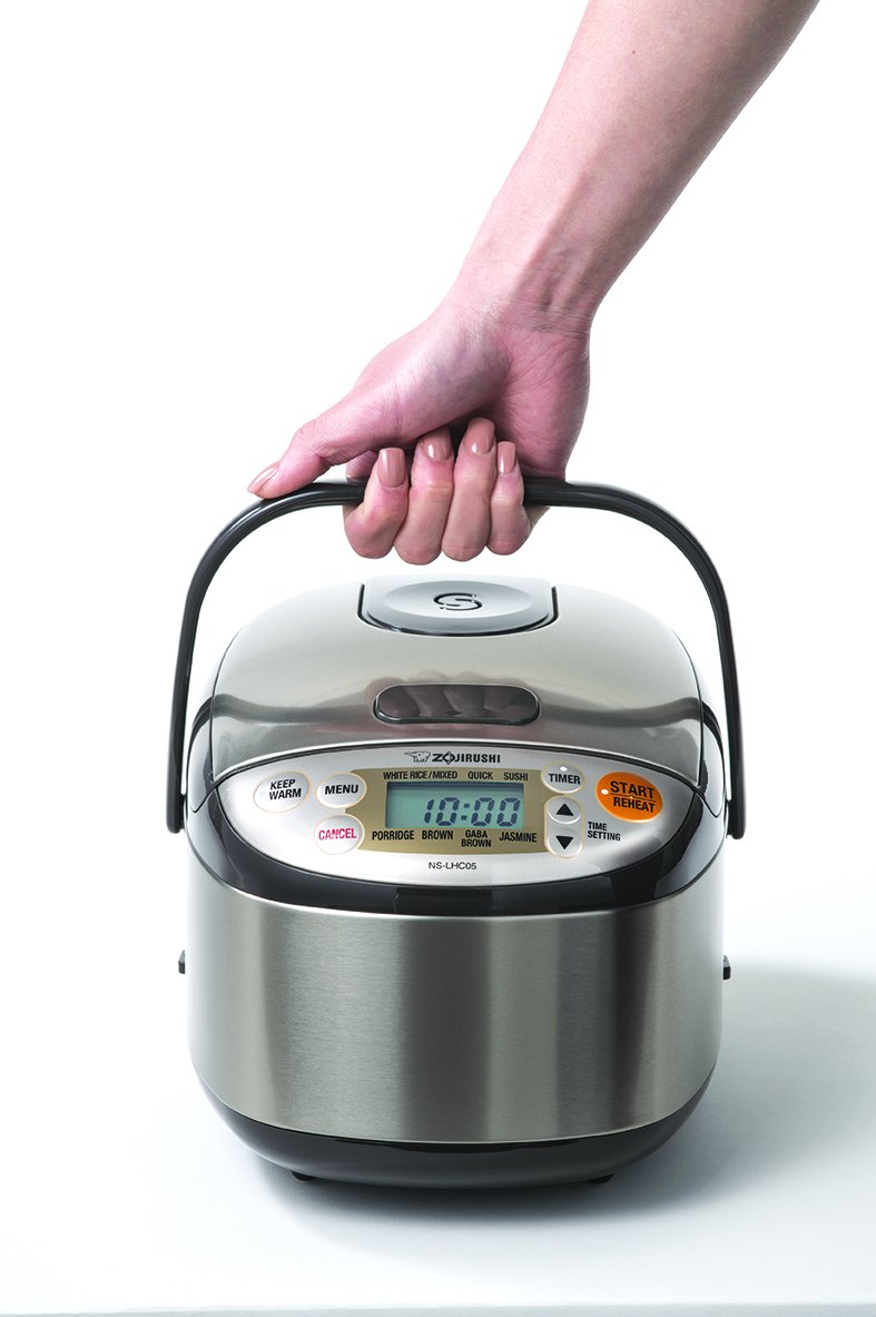 zojirushi-micom-3-cup-rice-cooker-warmer-ns-lhc05-stainless-dark-brown image 2