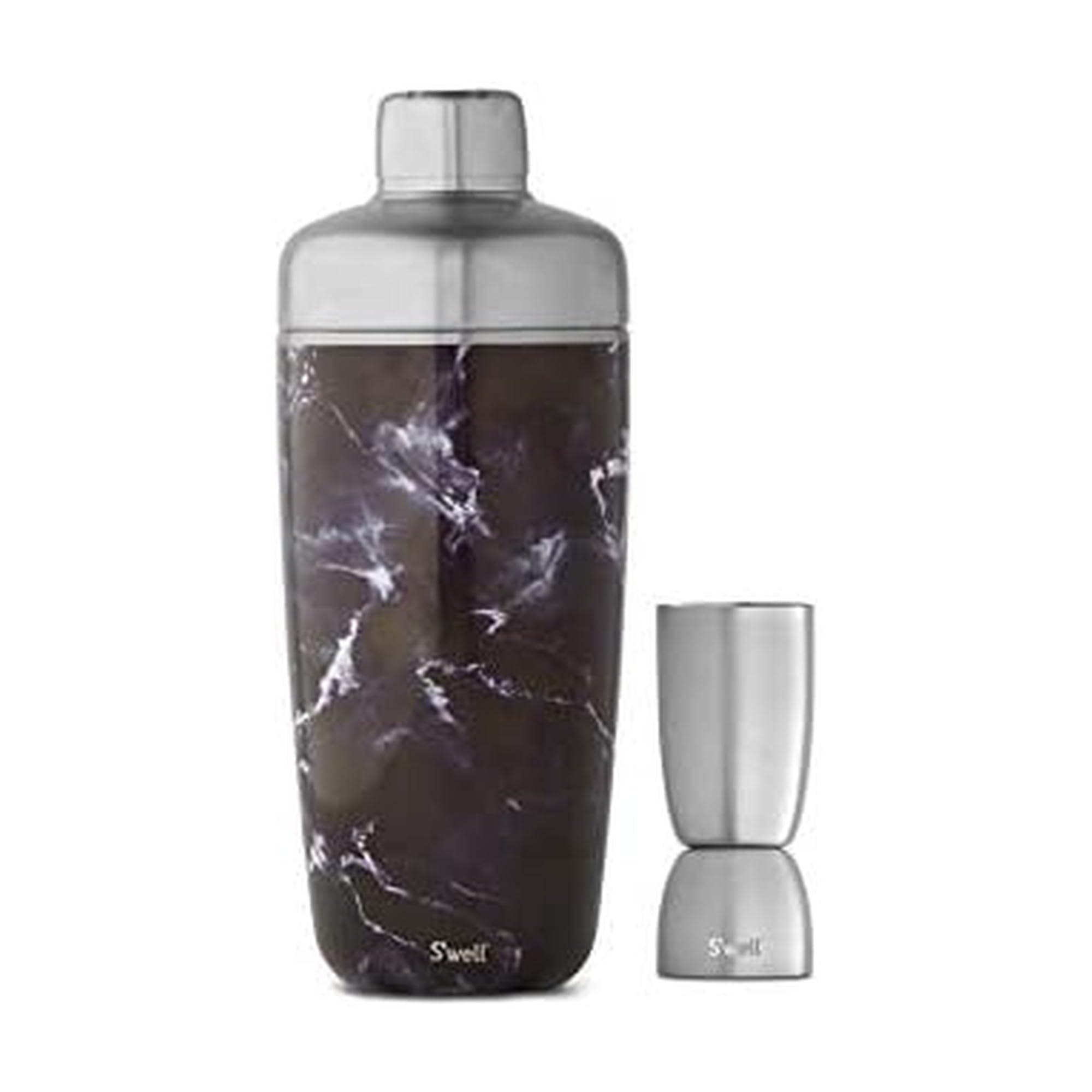 s-well-18oz-stainless-steel-cocktail-shaker-set-with-jigger-teakwood-triple-laye image 6