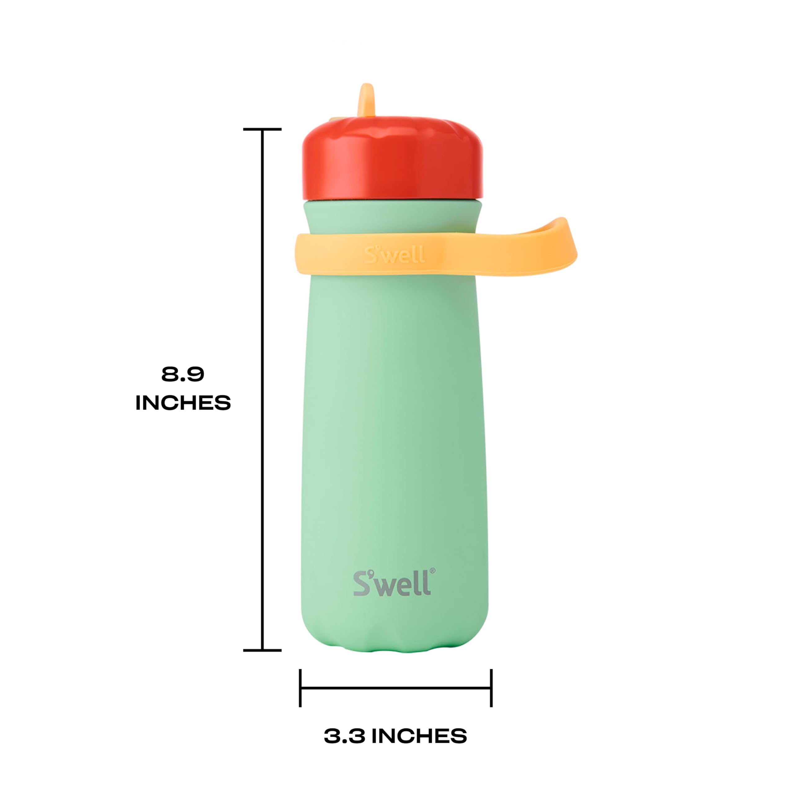 s-well-kids-traveler-16oz-stainless-steel-water-bottle-with-flip-straw-lid-sprin image 4