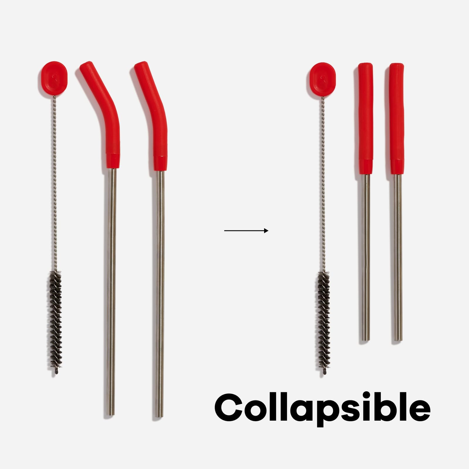 hydro-flask-stainless-steel-straw-set-collapsible-with-cleaning-brush-goji-red image 3