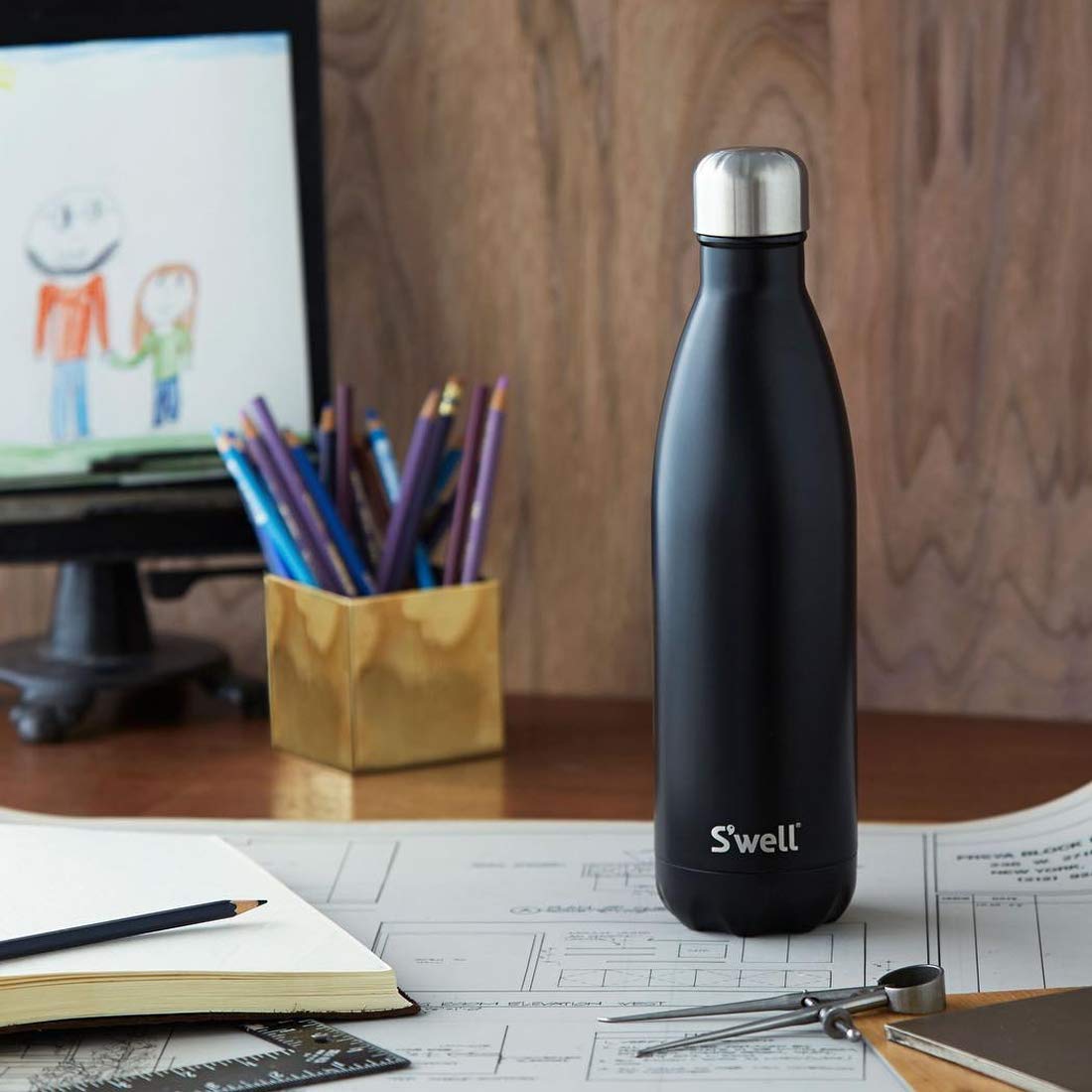 s-well-17-oz-stainless-steel-water-bottle-blue-suede-triple-layered-vacuum-insul image 2