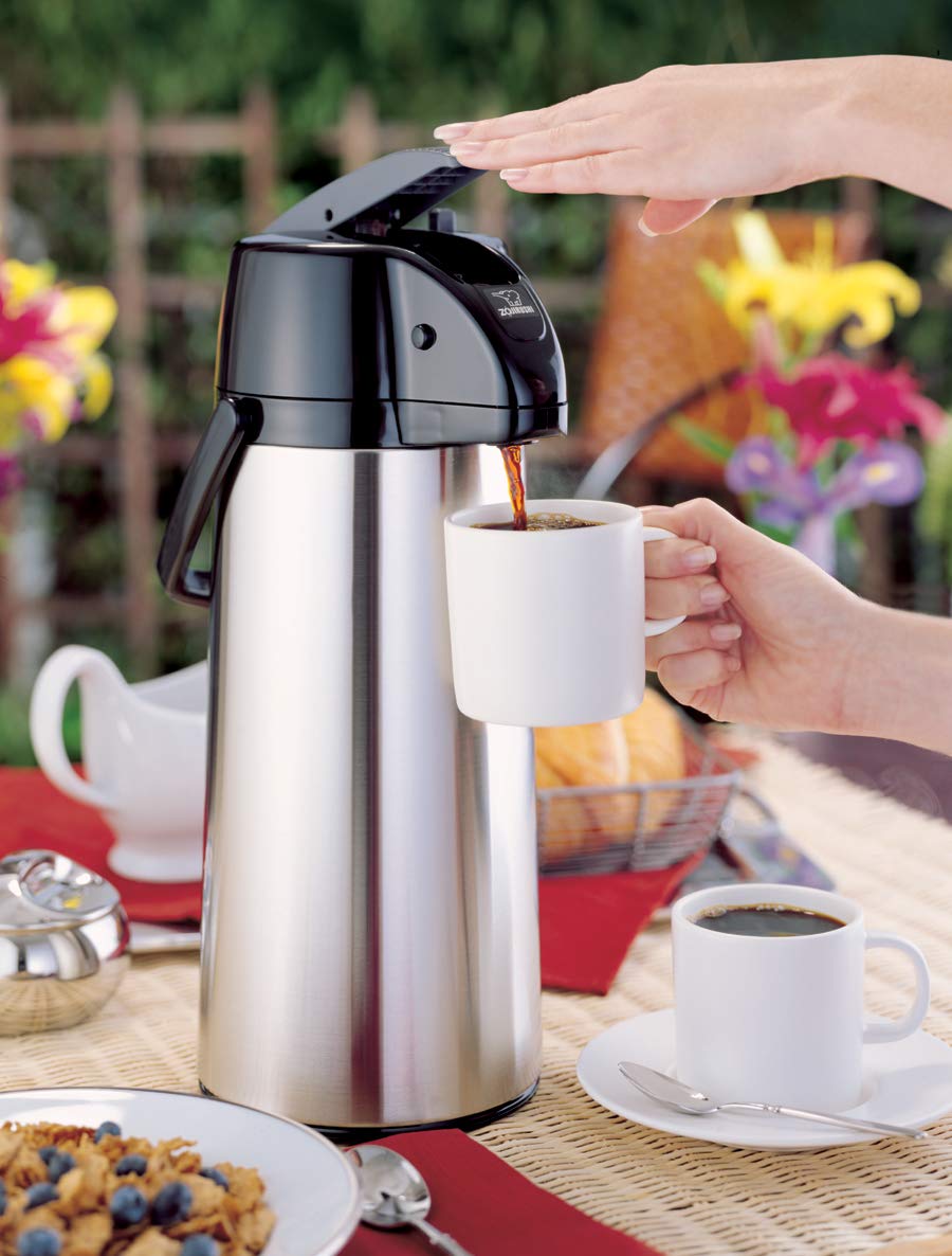 zojirushi-premier-air-pot-beverage-dispenser-2-2-liters-stainless-steel-made-in- image 2