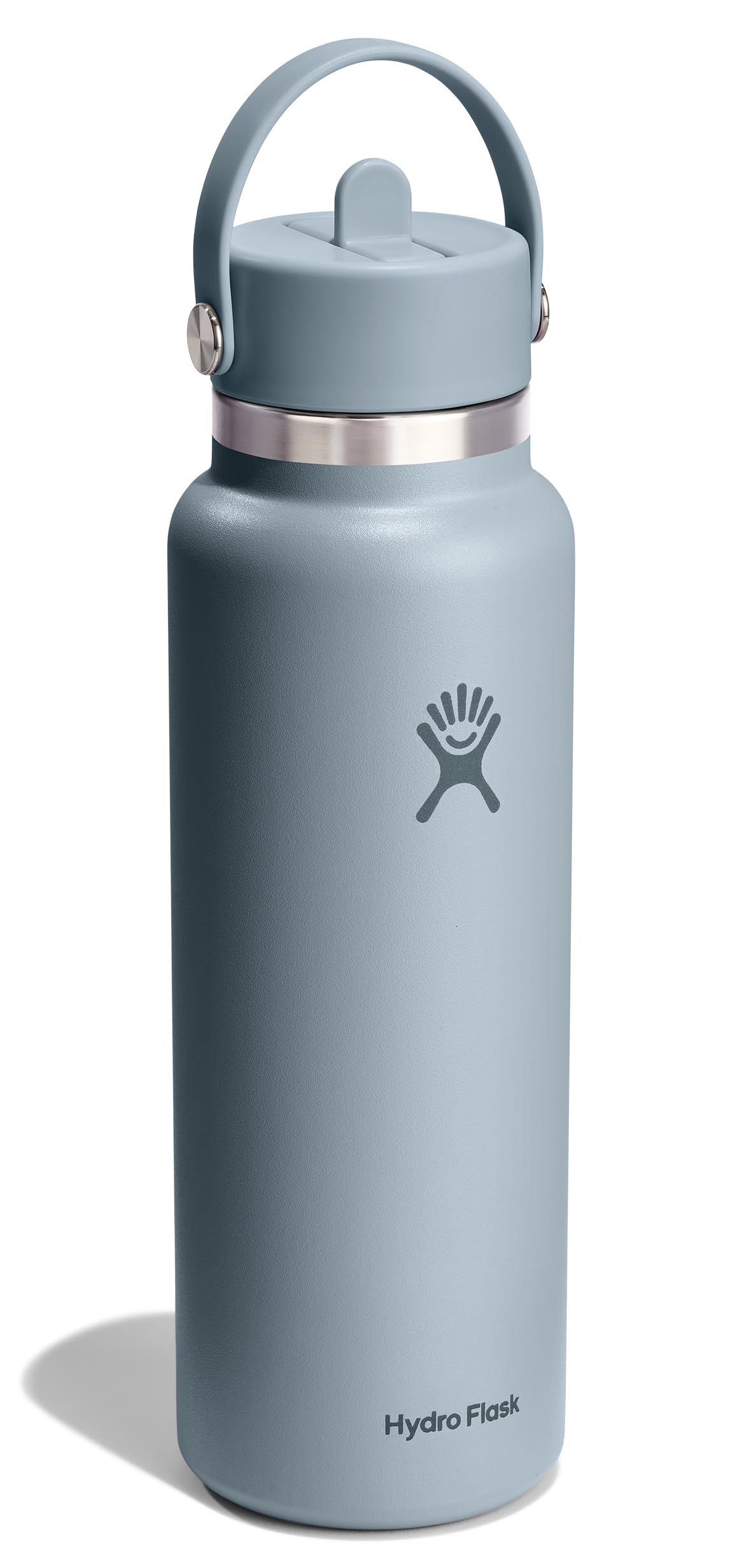 hydro-flask-40-oz-wide-mouth-water-bottle-with-flex-straw-lid-shale-gray image 2