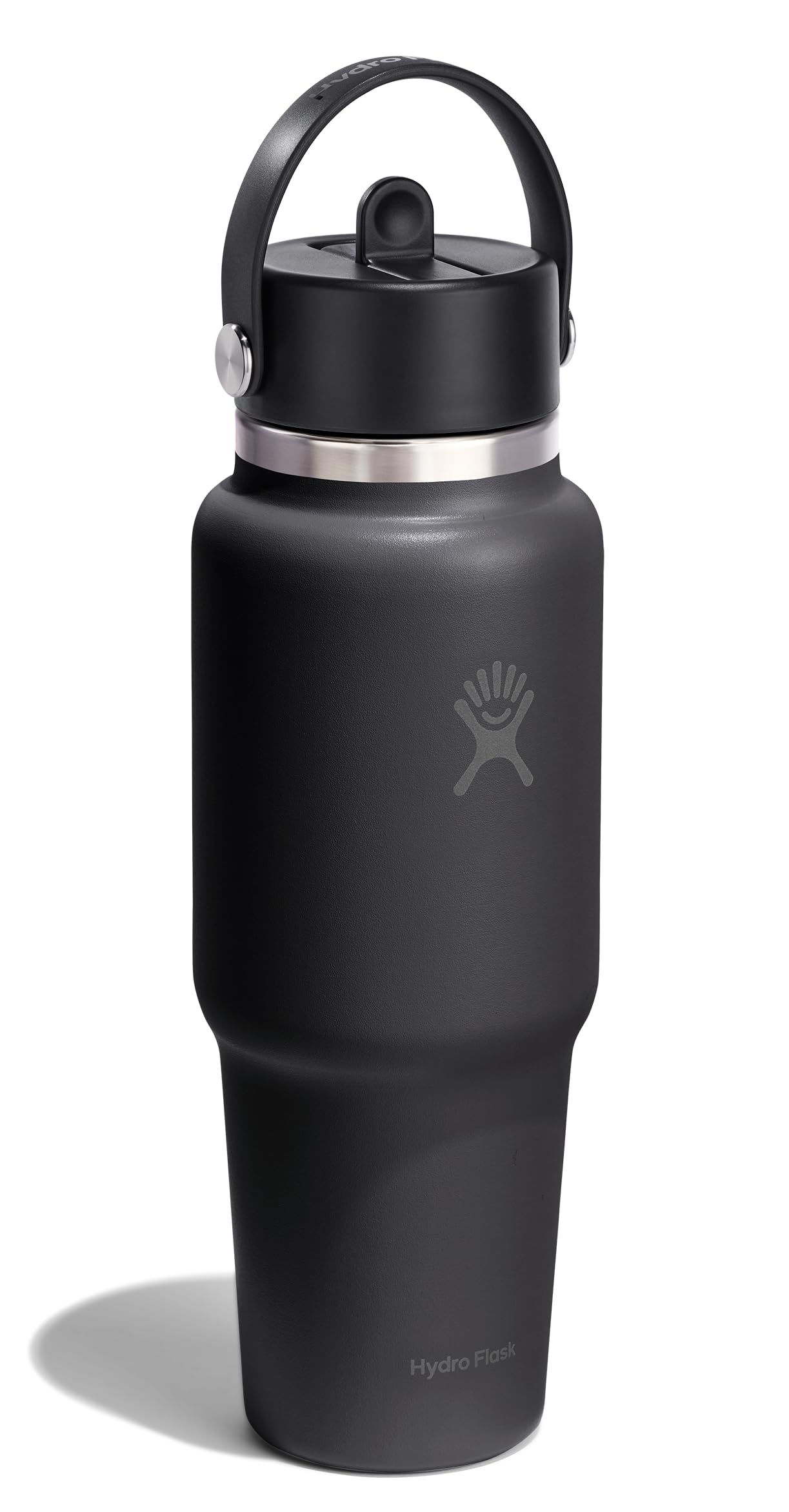 hydro-flask-32oz-wide-mouth-flex-straw-bottle-tonal-black-cupholder-compatible image 2
