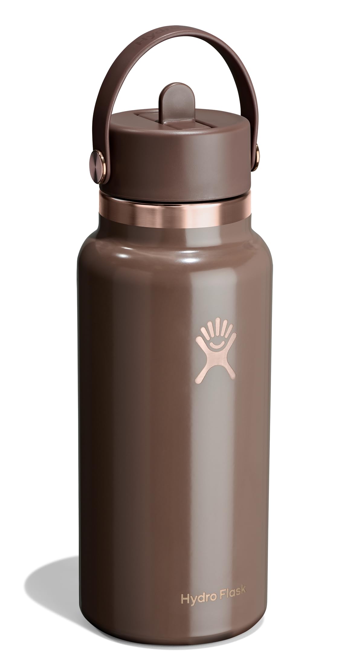 hydro-flask-32-oz-wide-mouth-water-bottle-with-flex-straw-lid-chocolate-rose-gol image 2