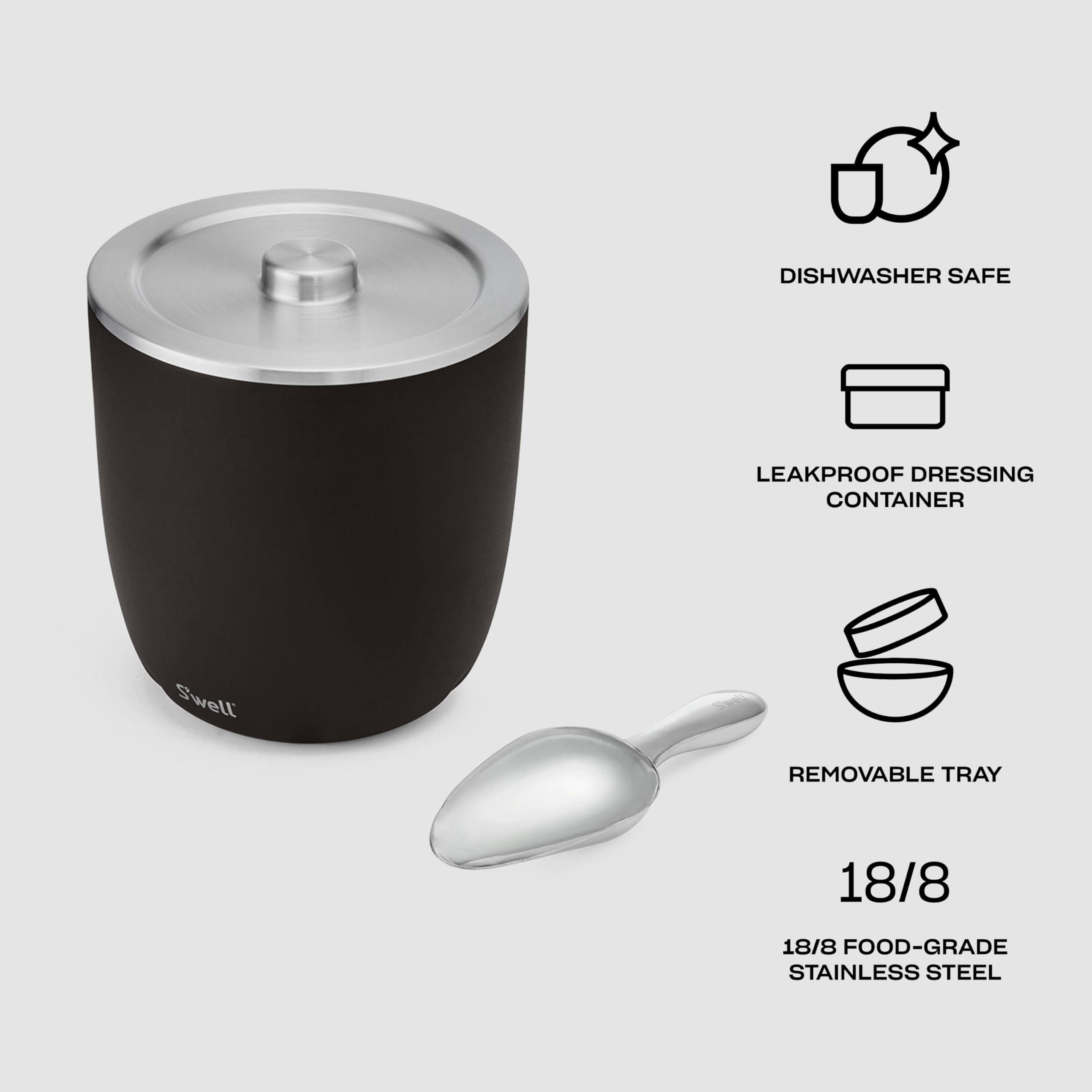 s-well-stainless-steel-ice-bucket-xl-100oz-onyx-with-lid-and-scoop-vacuum-insula image 3