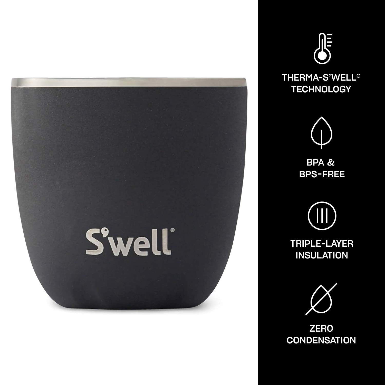 s-well-tumbler-10oz-onyx-triple-layered-vacuum-insulated-stainless-steel image 3