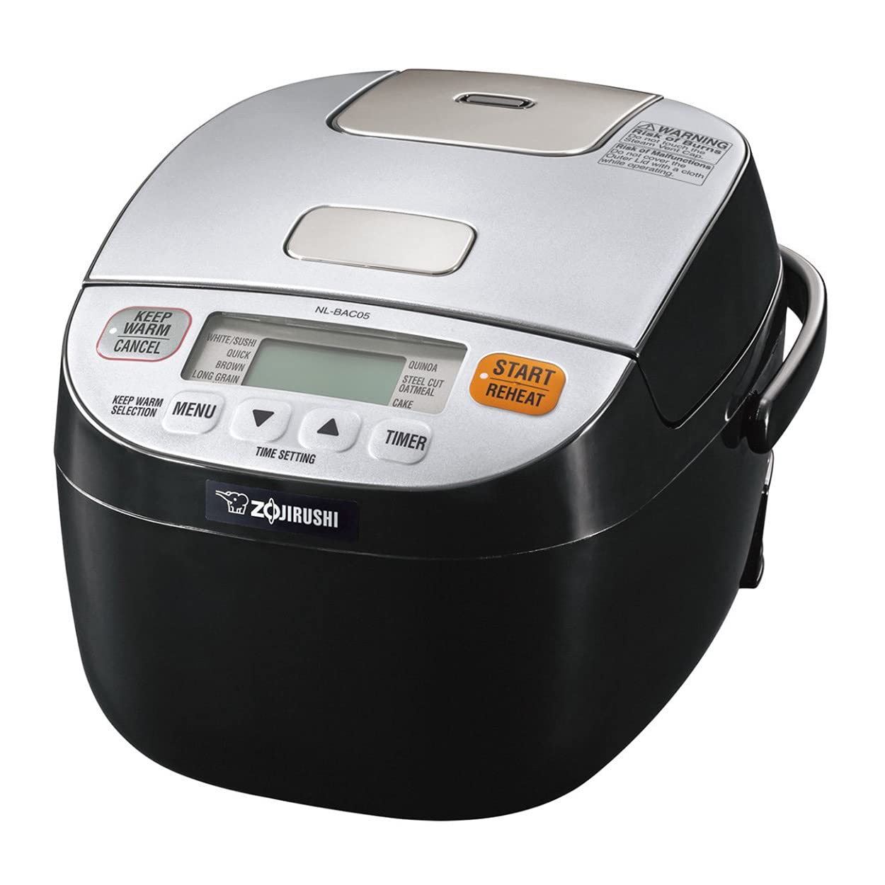 zojirushi-micom-3-cup-rice-cooker-warmer-ns-lac05-nl-bac05-silver-black image 1