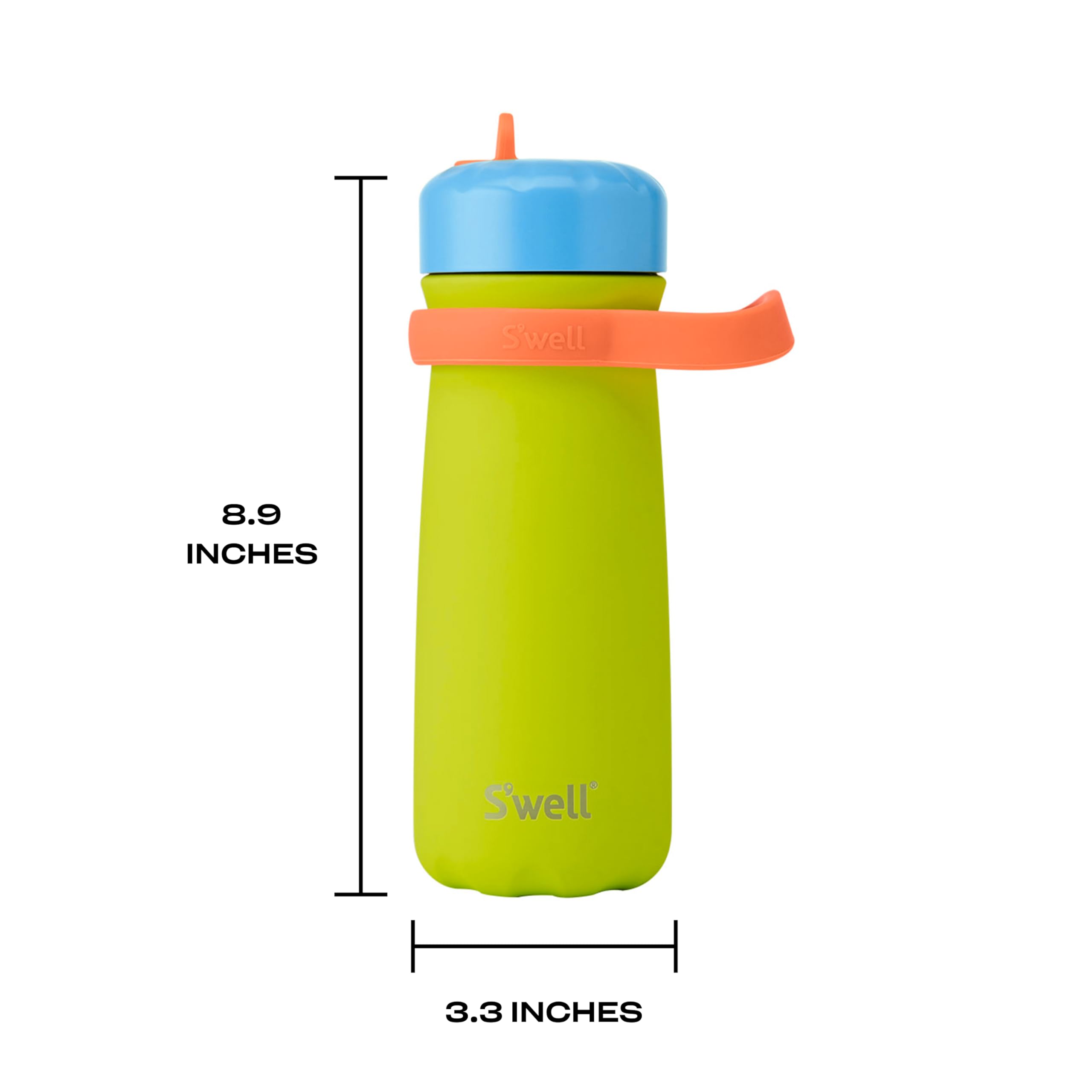 s-well-kids-traveler-16oz-stainless-steel-water-bottle-with-flip-straw-lid-lime- image 4