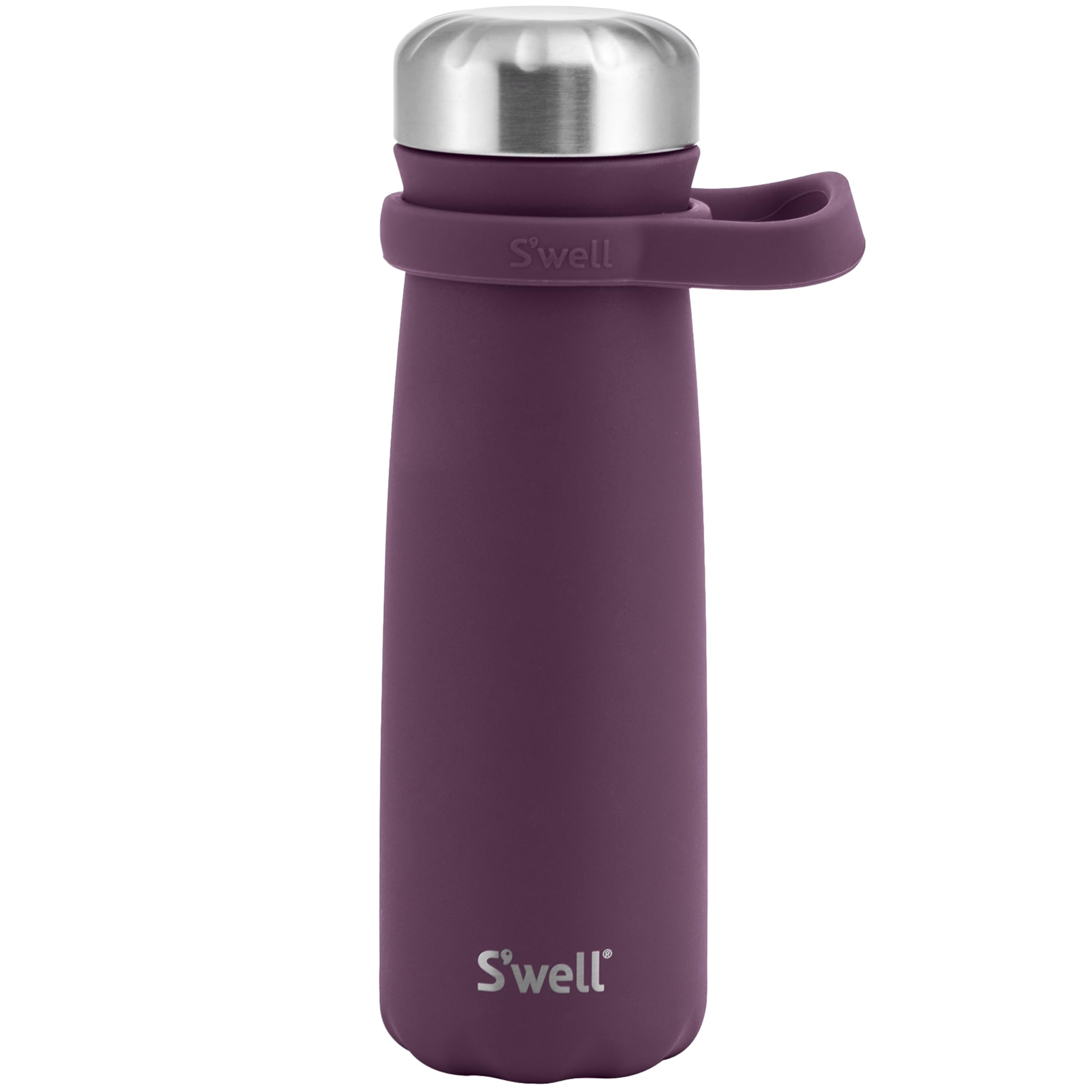 s-well-stainless-steel-traveler-with-handle-24oz-plum-triple-layered-vacuum-insu image 1